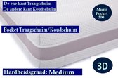 Aloe Vera - Eenpersoons Matras 3D - MICROPOCKET Koudschuim/Traagschuim 7 ZONE 25 CM - Gemiddeld ligcomfort - 80x210/25