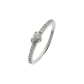 The Jewelry Collection Ring Hart Zirkonia - Zilver