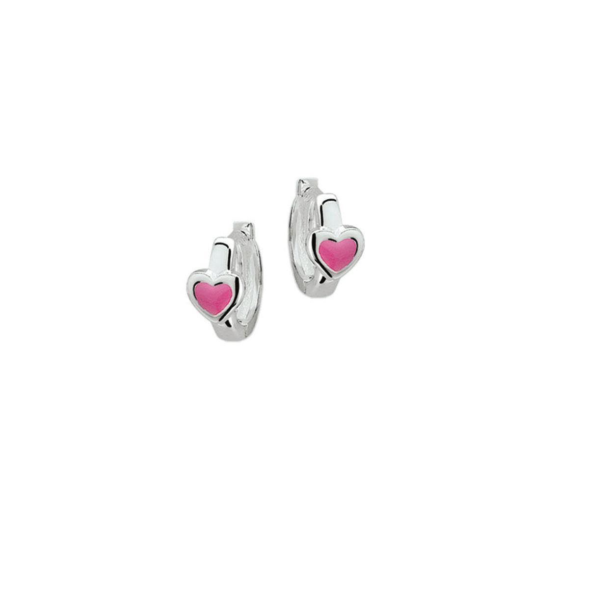 Zilver Gerhodineerde Klapoorringen hart 1321829
