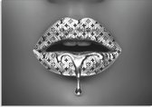 PosterGuru - peinture sur toile - LV Argent Lips - Silver Lips - 75 x 100 cm