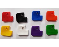 Kenkappen - Sleutelhoes - Sleutelring - Sleutelkap - Vierkant - Kleurassorti - 8 Stuks