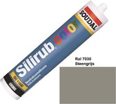 Soudal Silirub Color - Siliconekit - Montagekit - Ook voor sanitaire ruimten - koker 310 ml - RAL 7030 - Steengrijs