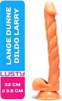 Lusty Lange Dunne Dildo Larry - 32 x 3,5 cm - Thin Dildo - Large Dildo - Met Zuignap en Balzak - Seksspeeltjes - Sex Toys