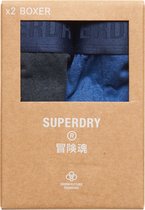 Superdry Boxer Multi Double Pack Mannen Boxershort - Bright Blue / Navy Marl - Maat M