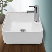 Lavabo en céramique 480x380x140 mm avec garniture d'écoulement sans trop-plein