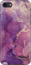 Apple iPhone SE (2020) - Hard Case - Deluxe - Fully Printed - Marmer - Roze - Goud