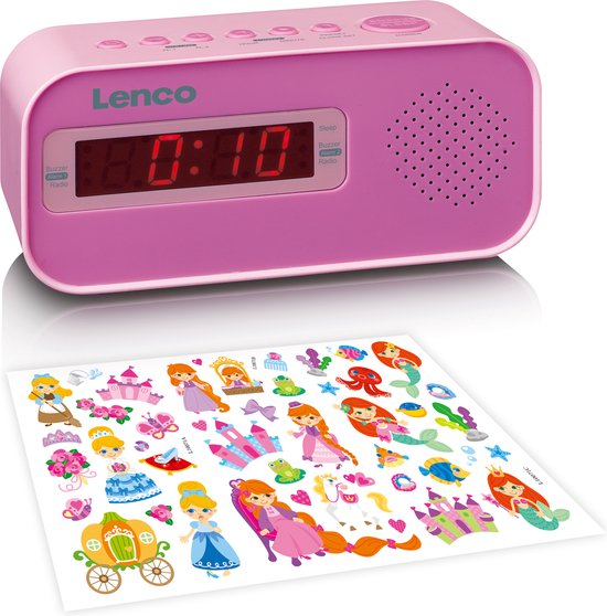 Lenco CR-205PK - Radio-réveil - Rose - Kids - Dual alarme | bol.com
