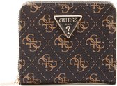 Guess - Layla Slg Small Zip Around Dames Portemonnee - Brown/Logo