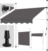 Tillvex- Balkon markies, 400 cm Antraciet, luifel, zonwering, zonder boren