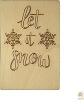 Lay3rD Lasercut - Houten Kerstkaart - Let It Snow - Berk