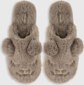 Hunkemöller Dames Accessoires Pantoffels Bear Mule  - Bruin - maat 40/41