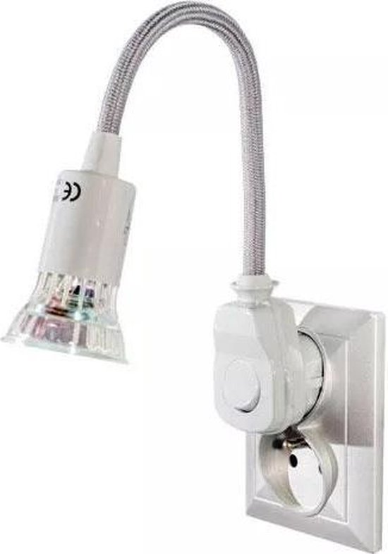 LED stekkerlamp - Met verstelbare arm - 185 Lumen - Grijs | bol.com