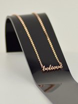 Ketting believe - rose goud