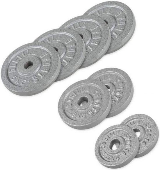 Gorilla Sports Halterschijven set 27,5 kg - Gewichten - Gietijzer - 30 mm