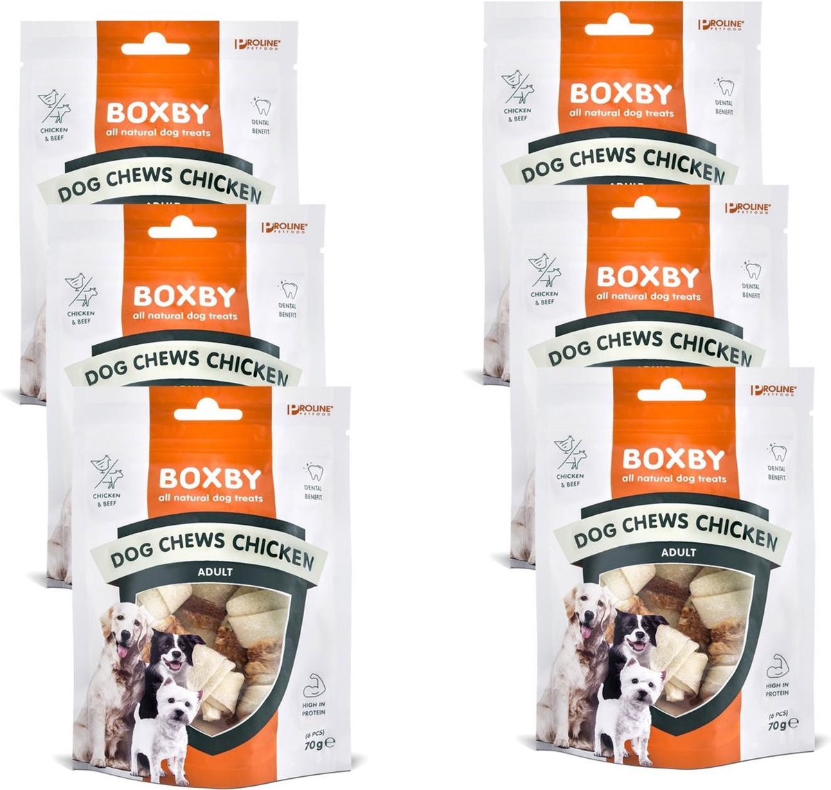 Proline Boxby Dog Chews With Chick - Hondensnacks - 6 x Kip Bacon 6 stuks