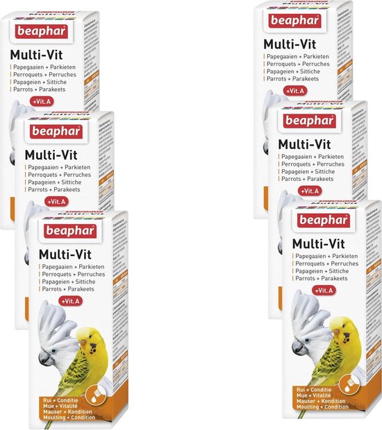 Beaphar Multi-Vitamine Papegaaien - Vogelapotheek - 6 x 50 ml