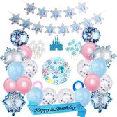 Joya Beauty ® Décoration d'anniversaire sur le Thema de la Reine des Frozen | Décoration Kinder | Pack de fête sur le Thema de la Reine des Frozen | Fête d'enfants | 96 pièces