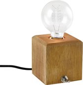 QUVIO Tafellamp Scandinavisch - Lampen - Leeslamp - Nachtkastlamp - Verlichting - Tafellamp slaapkamer - Tafellampen - Bedlamp - Met 1 lichtpunt - E27 - Voor binnen - Hout - 9,5 x 9,5 x 10 cm