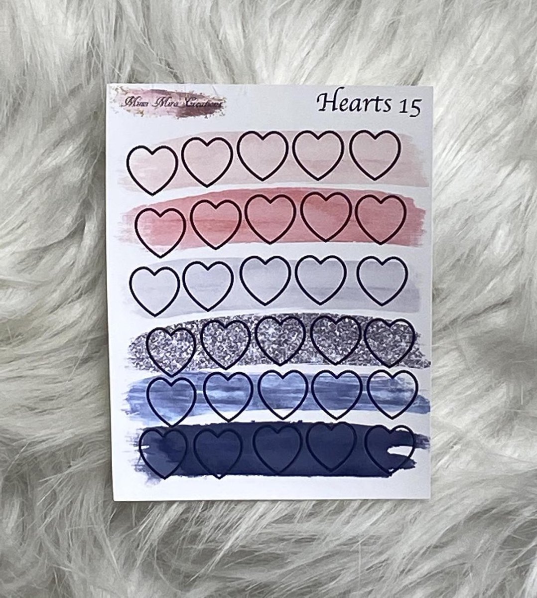 Mimi Mira Creations Functional Planner stickers Hearts 15