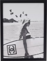 Art Collection International - Schilderij met lijst - Chanel - Surfplank - 33x43cm