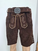 Benelux wears/ Rundleer lederhosen Met Riem / 100% Echt Leder/ Voor Mannen /Maat- 52/ Licht & Donkerbruin (Dubbele kleur) Hoog - kwaliteit