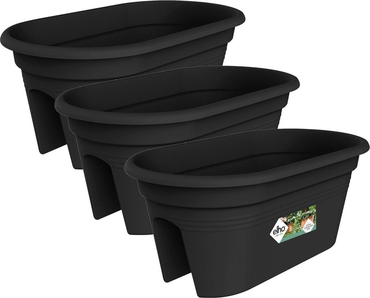 Elho Plantenbak Green Basics Flower Bridge Plantenbak 3 x 55x29x23 cm Zwart