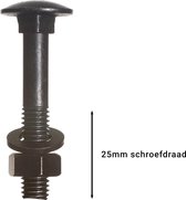 Wovar Slotbouten Verzinkt Zwart M8 x 50 mm | 10 Stuks