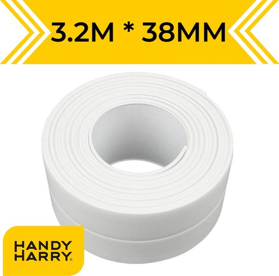 Afbeelding van HANDY HARRY® Afdichtstrip 3.2m x 38mm - Kitstrip - Sanitairstrip - Wit
