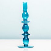 PT Glass Art Rings Kandelaar - Large/donkerblauw
