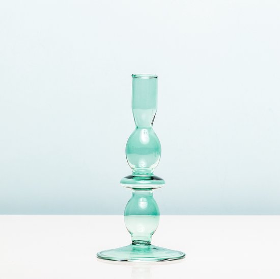 PresentTime Glass Art Rings Kandelaar - Medium/groen