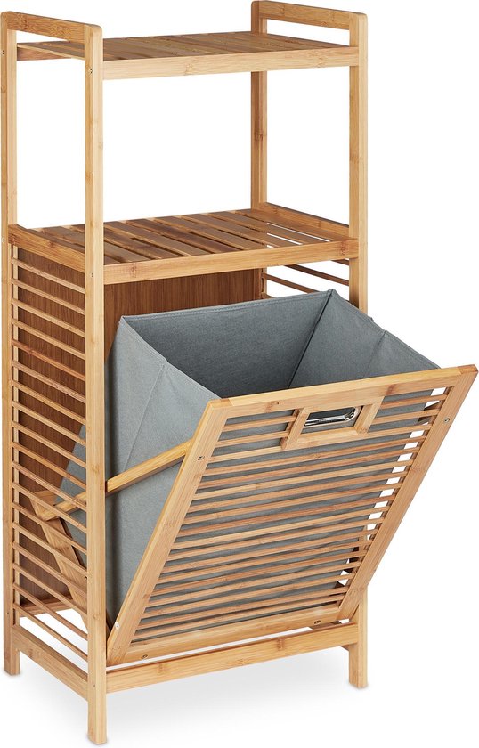Badkamerkast met Wasmand Bamboe 43L