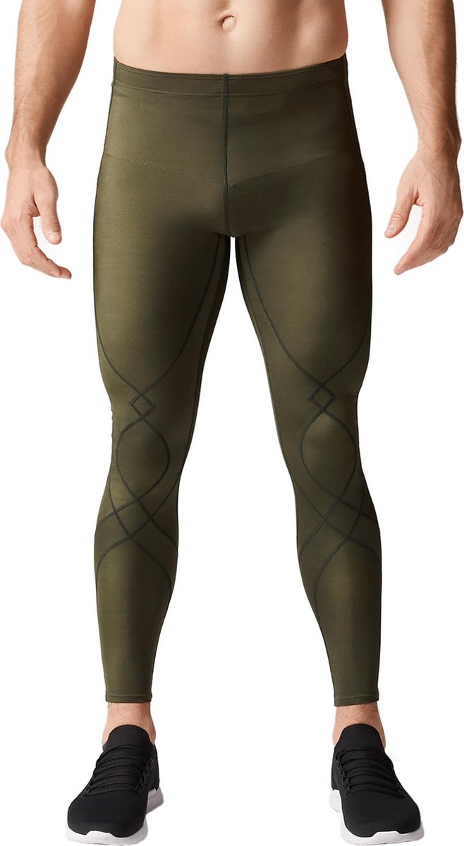 CW-X - Stabilyx Compressiebroek - hardloopbroek – lang - heup, rug en knie ondersteuning - heren - Groen - maat XL