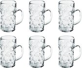 12x Bierpullen/bierglazen halve liter/50 cl/500 ml van onbreekbaar kunststof - 0,5 liter pullen - Bierpul glazen