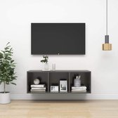 vidaXL Tv-wandmeubel 37x37x107 cm spaanplaat hoogglans grijs