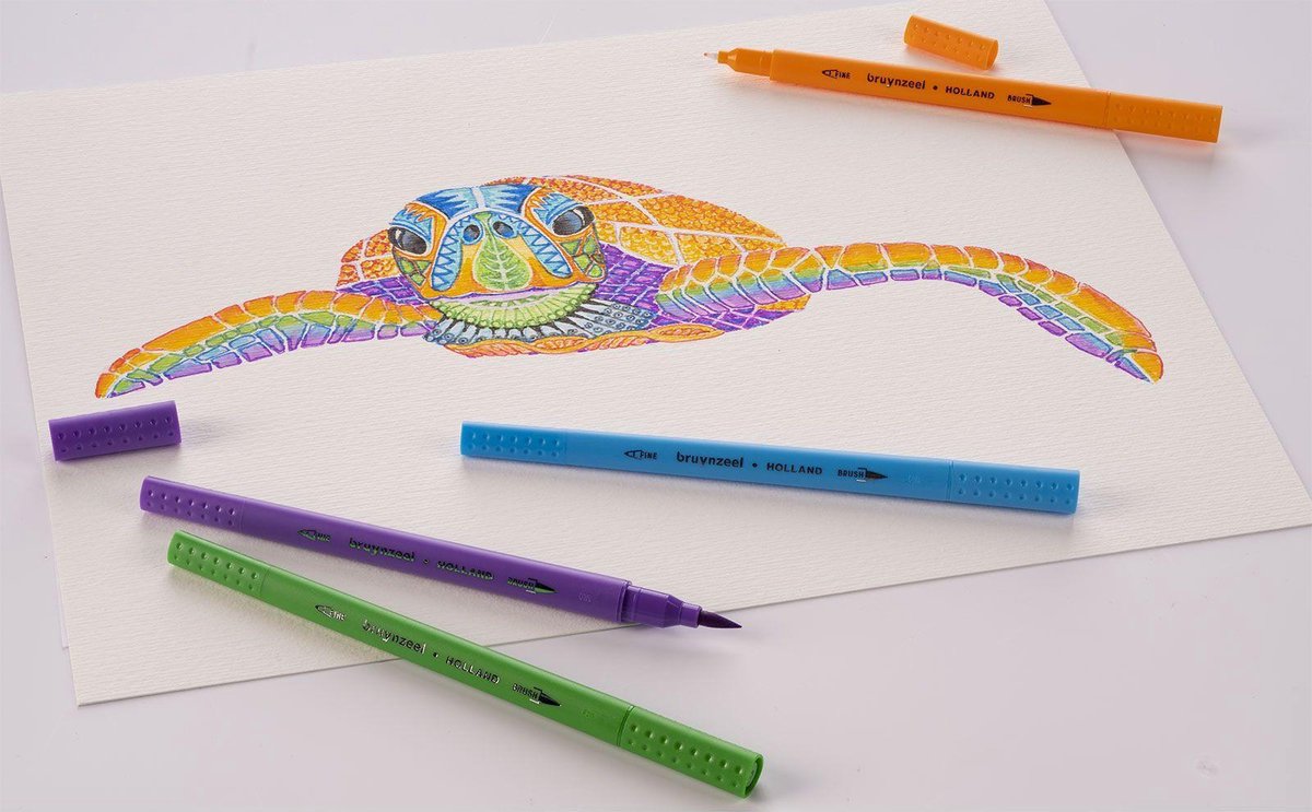 Bruynzeel Creatives Fineliner / Brushpen set 48 kleuren — afbeelding 4