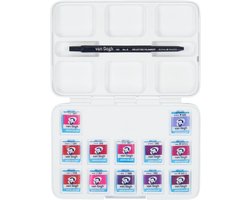 Van Gogh Aquarelverf pocket box roze en violetten met 12 kleuren in halve Napjes