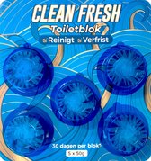 Clean Fresh WC Blokjes - Toiletblokjes Voordeelverpakking voor 5 maanden - Toiletblok Universeel voor elke Stortbak / GROHE / GEBERIT / Inbouwreservoir