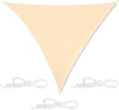 Relaxdays schawuwdoek driehoek - met ringen - zonwering - zonnezeil - schaduwzeil - beige - 3 x 3 x 3 m