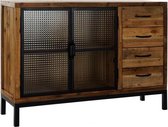 Dressoir - buffet recicled wood glass 120x35x86 brown - bruin