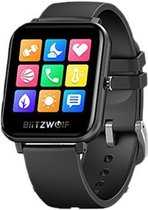 BlitzWolf Smartwatch & Lichaamstemperatuur - IP68 waterdicht sporthorloge met hartslagmeter - stappenteller - slaapmonitor - iPhone & Android  (zwart)