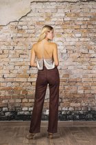 Broek Toxik3 hoge taille bootcut suede choco