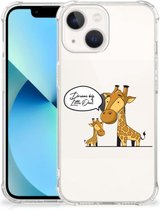Hoesje Bumper iPhone 13 mini Telefoon Hoesje met doorzichtige rand Giraffe