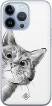 iPhone 13 Pro hoesje siliconen - Peekaboo | Apple iPhone 13 Pro case | TPU backcover transparant