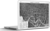 Laptop sticker - 11.6 inch - Historische stadskaart van het Noord-Hollandse Haarlem - zwart wit - 30x21cm - Laptopstickers - Laptop skin - Cover