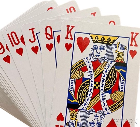 Thumbnail van een extra afbeelding van het spel 4 Sets Luxe Speelkaarten - Plastic Coating - Poker Kaarten - kaartspel - Spelkaarten - Spel Kaart - 4 x 56 - Gezelschapsspel - Spelen - Playing Cards - Cijfer In Alle 4 De Hoeken - 4 STUKS