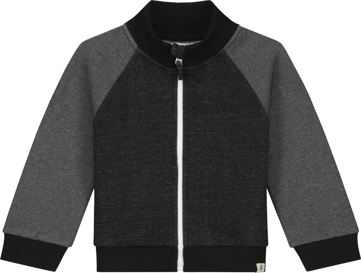 Smitten Organic Wolf Geborduurd Block Color Melange Sweat Jacket