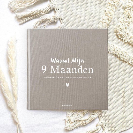 PINKPEACH - Mijn 9 Maanden Invulboek - Linnen - Taupe - Oude kleur