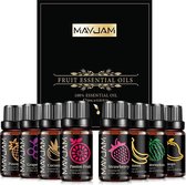 MAYAM Etherische Oliën l 8 Stuks l Fruit l Ontspanning/Beauty l 10 ML l Veilig l Diffuser