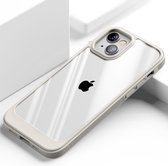 ShieldCase geschikt voor Apple iPhone 13 Mini hoesje TPU met rand - beige/transparant - Shockproof hoesje - Extra robuuste rand - Beschermhoesje - Shockproof Hardcase - Siliconen bumper