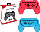 Shop4 - Nintendo Switch OLED - Joy-Con Controller Grip Set (2 stuks) Blauw/Rood